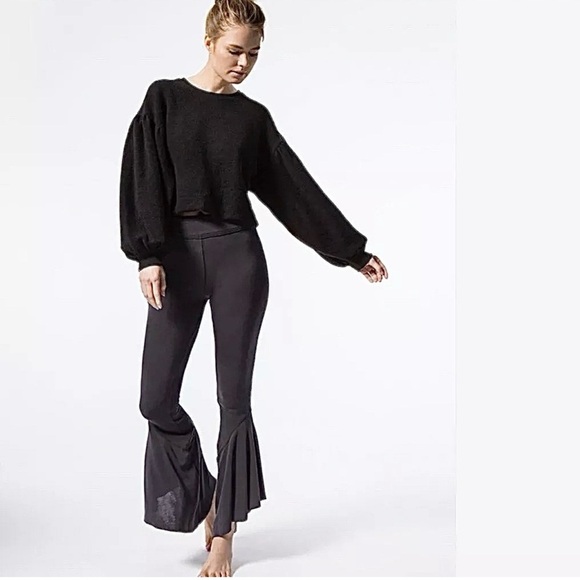 Free People Sleeves Like These Sweatshirt Black Size Large - Picture 2 of 9